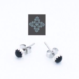 Smaller Onyx Navajo Sterling Studs SP0046